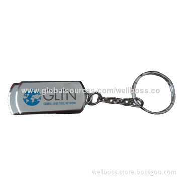 Metal Swivel USB Flash Drive, Keychain Genuine Chip, Customized Logos are Accepted